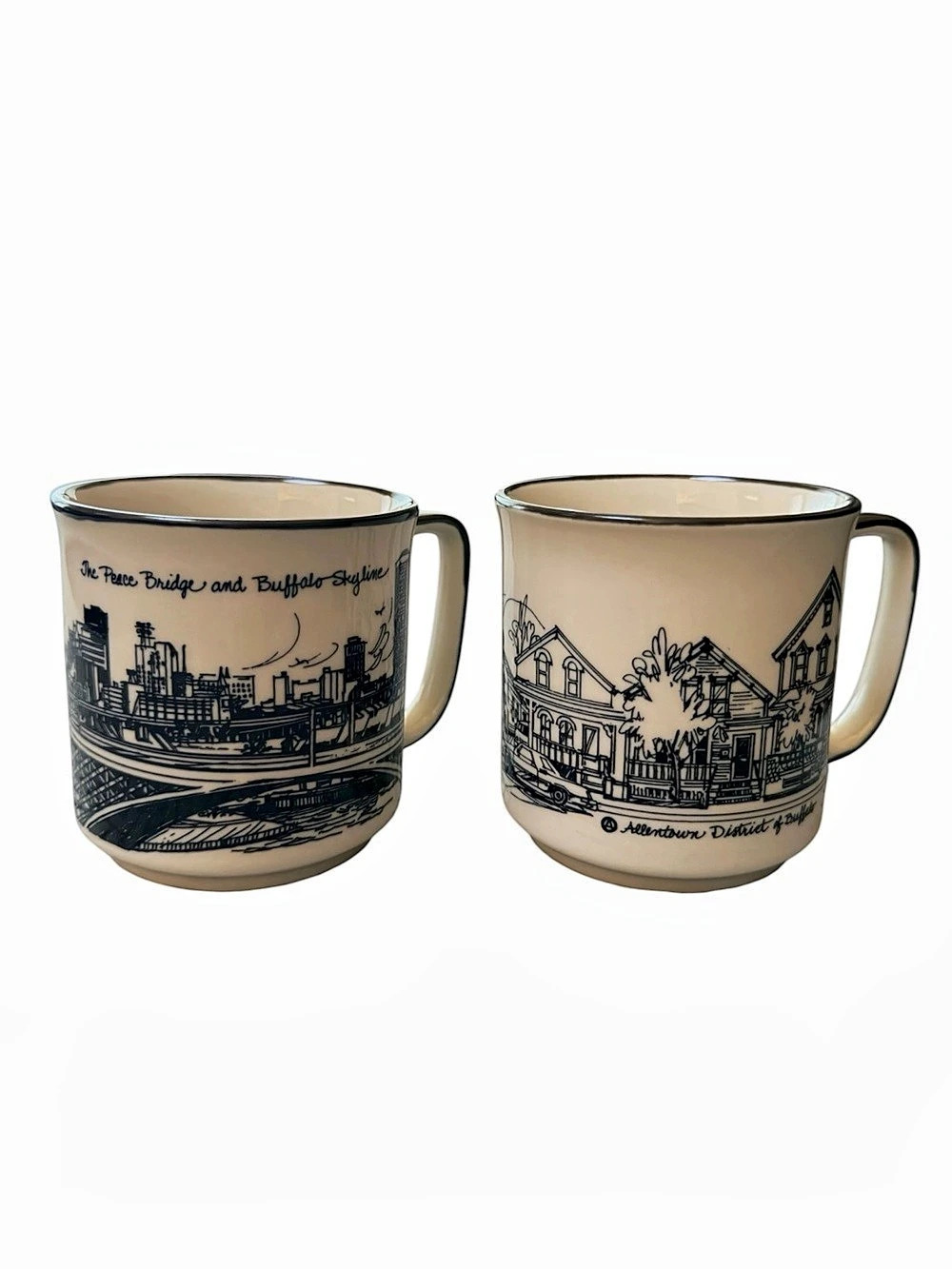 VINTAGE AM&A’s Buffalo, New York and Allentown, New York Sketch Mugs
